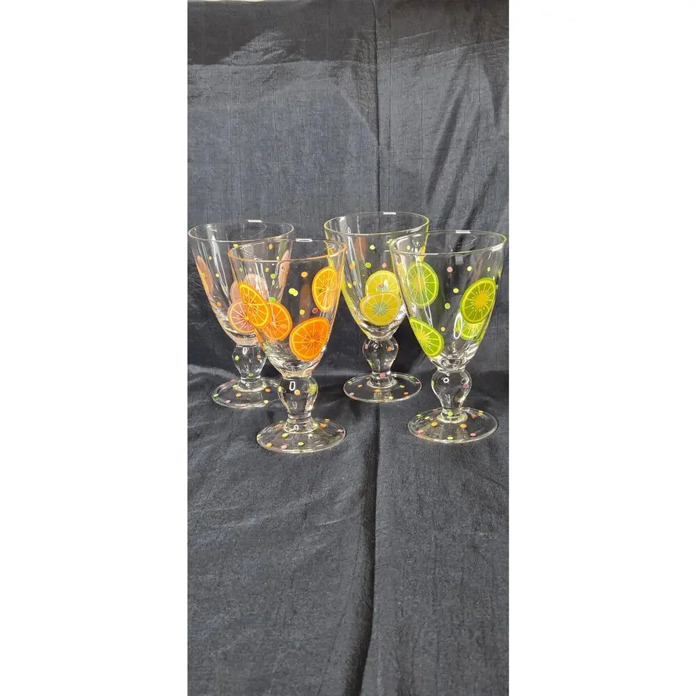 Set of 4 Citrus Slices Goblets